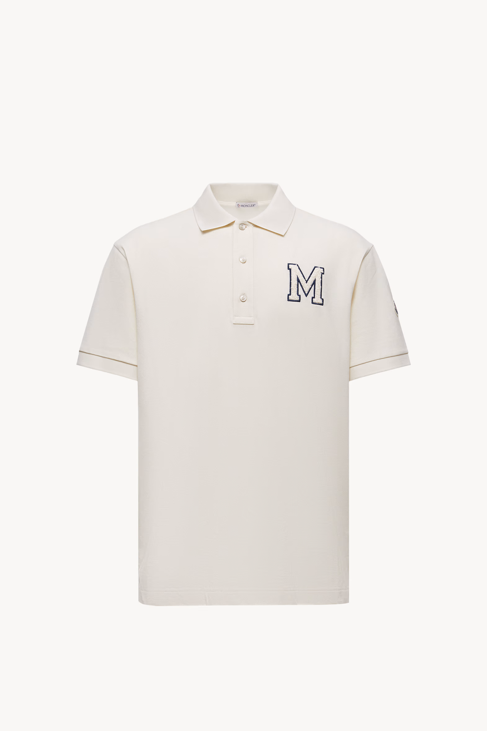 Monogram Cotton Piquet Polo Shirt Men White Ivory Moncler 2
